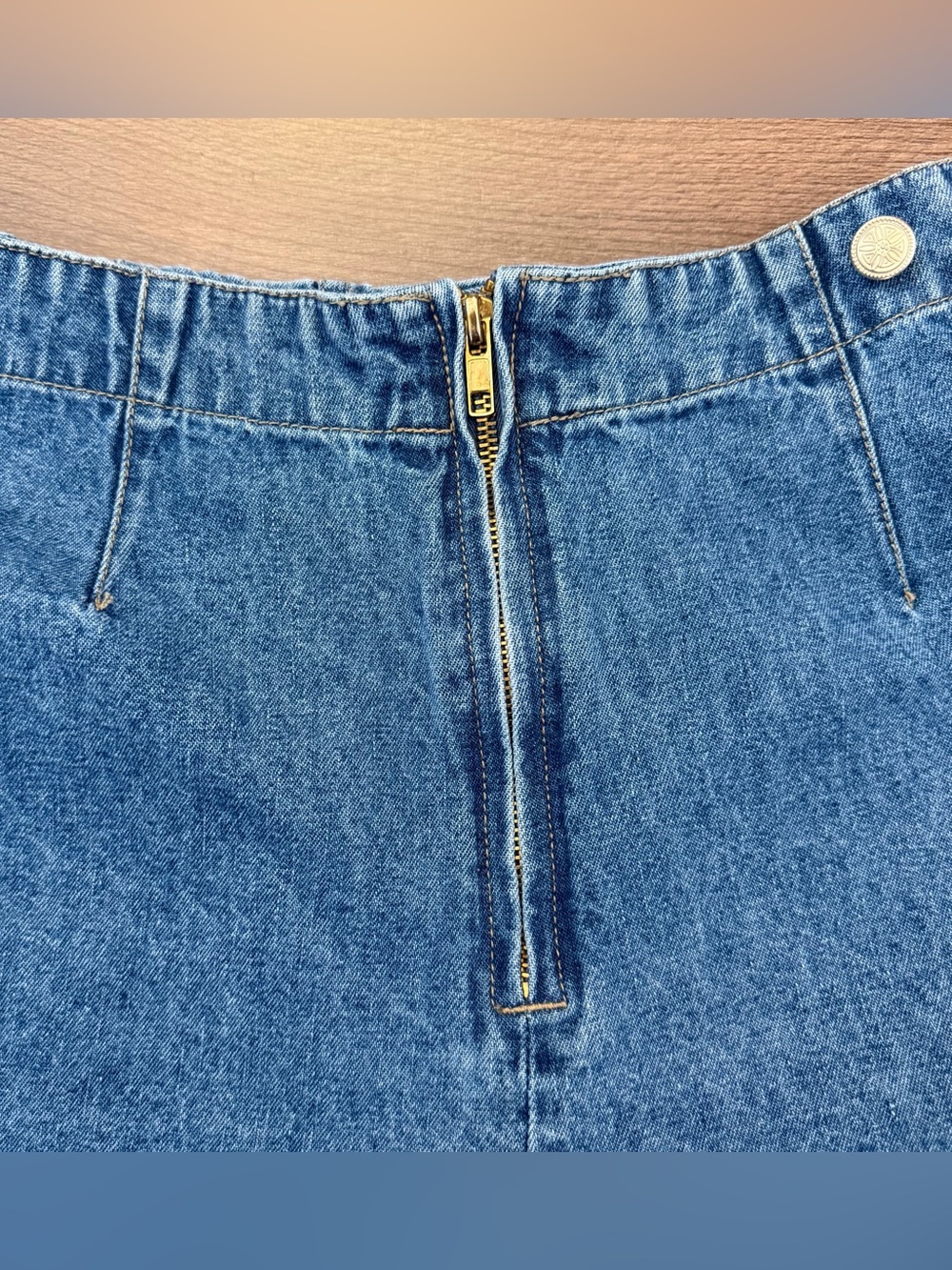 Vintage 90s Kathy Ireland Medium Wash Denim Skort Size 9/10 - Picture 6 of 10